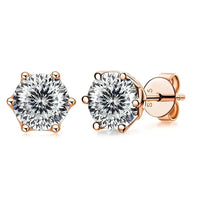 0.5-1ct D Color Moissanite Stud Earrings 925 Sterling Silver Gold Plated