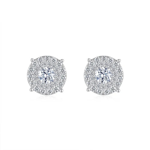 0.5Ct Moissanite Stud Earrings 925 Sterling Silver 18K Gold Plated Hypoallergenic