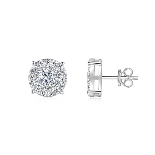 0.5Ct Moissanite Stud Earrings 925 Sterling Silver 18K Gold Plated Hypoallergenic