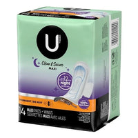 U by Kotex Premium Overnight Maxi Pads with Wings, Max Absorbency (112 Count Case)