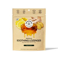 Beekeeper's Naturals Ginger Lemon Soothing Honey Lozenges, 14 ct