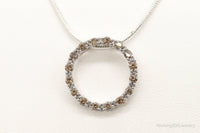 Designer JWBR White & Champagne Diamond Sterling Silver Necklace