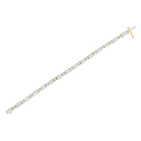 14K Two-Tone Gold Princess and Baguette-Cut Diamond Link Bracelet (3.00 cttw, H-I Color, SI1-SI2 Clarity)