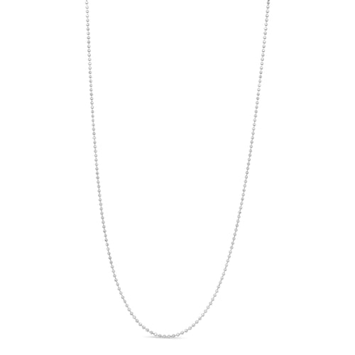 .925 Sterling Silver 0.7mm Slim and Dainty Unisex 18" Inch Ball Bead Chain Necklace