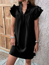 Elegant Ruffled Cap Sleeve Mini Dress Feminine & Flowy Summer Dress