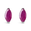 .925 Sterling Silver 1/2 Cttw Created Pink Ruby Gemstone Solitaire Stud Earrings