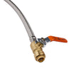 1/2" Push fit x 3/4" FIP, 12" Flexible Water Heater Connector Hose, with Ball Valve