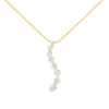 14k Yellow Gold 3.0 cttw Baguette and Brilliant Round-Cut Diamond Journey 18" Pendant Necklace (I-J Color, I2-I3 Clarity)
