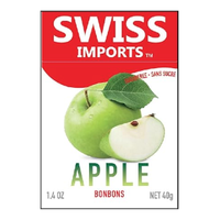 Swiss Imports Apple Sugar Free Bonbons Hard Candy Drops 1.4 Oz