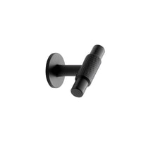 Knurled Backplate "Manor" Matte Black Cabinet Knobs and Drawer Pulls Euro • Knobs