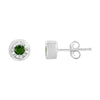 .925 Sterling Silver 1/5 Cttw Round Brilliant-Cut Green Diamond Miracle-Set Stud Earrings (Fancy Color-Enhanced, I1-I2 Clarity)