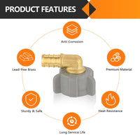 30 Pcs PEX-B Crimp 1/2" PEX X 7/8" Female NPT Swivel Elbow (Lead Free)