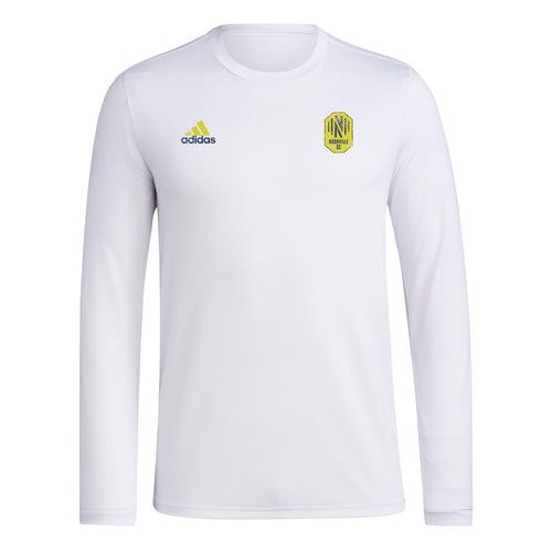 adidas Mens SC Long Sleeve Pre-Game T-Shirt White/Nashville Soccer Club 3X-Large