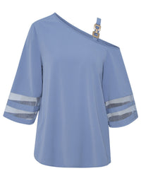 Western Chic One Shoulder Blouse