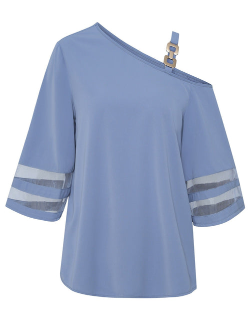 Western Chic One Shoulder Blouse