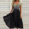 Serene Blooms Chiffon Patchwork Dress | Elegant Floral Dress for Summer
