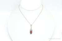 Garnet Cubic Zirconia Sterling Silver Necklace