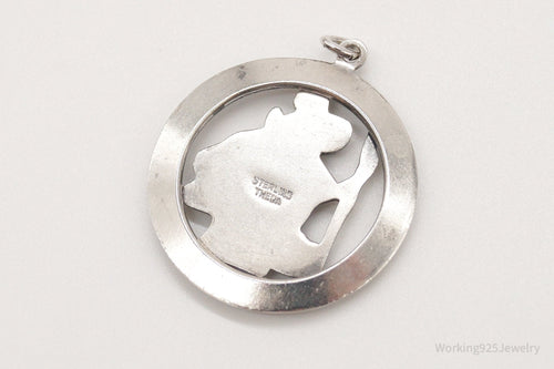Antique Theda Saint Christopher Protect Us Sterling Silver Pendant