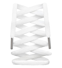 LitLaces - Premium Flat Cotton Shoe Laces Replacement for Air Jordan Nike Dunk Air Force 1 Converse & Casual Shoes (White/Silver 72")