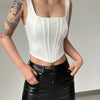 Sizzling Square Collar Low-Cut Vest Top – Sexy Cowgirl Style for the Nightlife