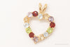 Designer Multi Gemstone Gold Vermeil Sterling Silver Heart Pendant