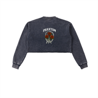 Chains & Roses Snow Washed Cropped Sweatshirt