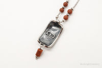 Designer Silpada Goldstone Hammered Sterling Silver Necklace