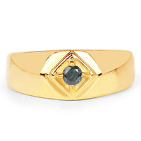 0.12 Carat Genuine Blue Diamond .925 Sterling Silver Ring