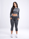 JupiterGear Mid-Rise Capri Fitness Leggings with Side Pockets