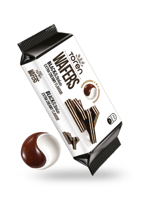 Toren wafers black and white cream cream wafer 55g 24pk