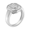 14K White Gold 1.00 Cttw Baguette and Princess-Cut Diamond Cocktail Art Deco Style Ring (H-I Color, SI1-SI2 Clarity) - Size 7