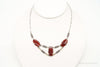 Antique Carnelian Marcasite Sterling Silver Necklace