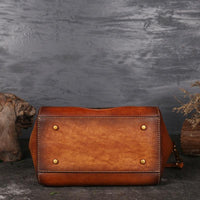 Mandala Embossed Leather Shoulder Bag