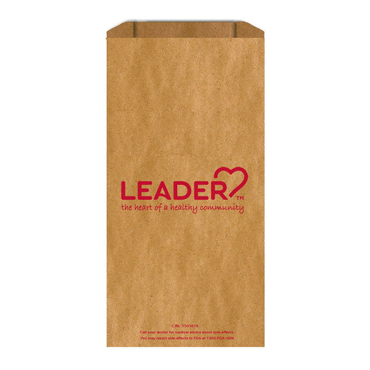 Leader Prescription Paper Bags, 5" x 2" x 10", White Pharmacy Bags - 2,000 Count Case