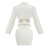 Chic White V-Neck Suit Set