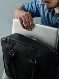 Texas Black Leather Briefcase