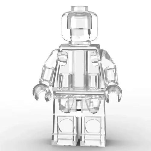Set of 12 Transparent Brick Figures – Clear Brick Figures (Adult Builds & Display-Grade)