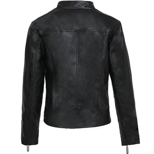 Black Leather Motorcycle Jacket | Stylish and Warm for Bikers & Nightlife
