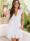 Women's Country Lace Jacquard Hollow V-Neck Dress