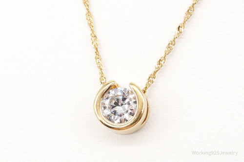 Designer Milor Gold Vermeil Cubic Zirconia Sterling Silver Necklace