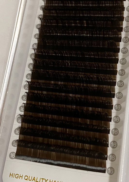 Dark Chocolate Brown Color Lash Extensions 16 Lines