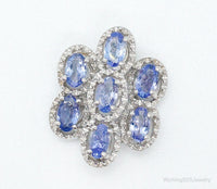 Designer Stauer Iolite Cubic Zirconia Sterling Silver Pendant