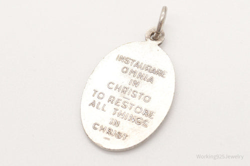 Antique Italian Pope Vatican Sanctvs Pivs Silver Pendant