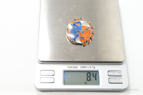 Vtg Large Handmade Mexico Sun Moon 950 Silver Southwestern Brooch Pendant
