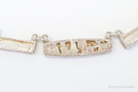 Vintage Southwestern Style Village Scene Sterling Silver Bib Necklace