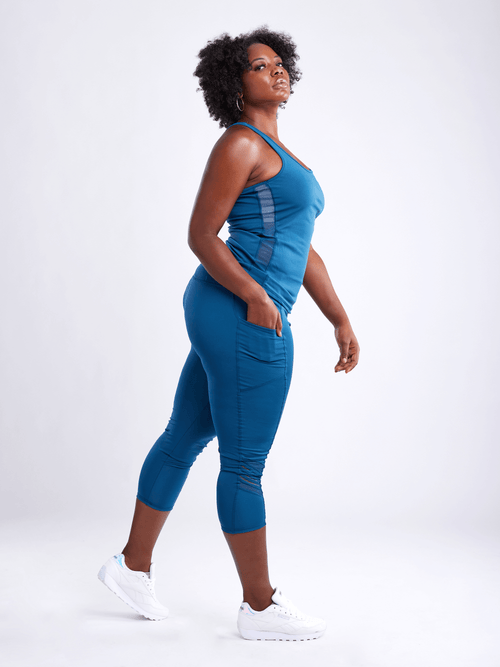JupiterGear High-Waisted Pilates Leggings with Side Pockets & Mesh Panels