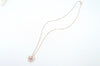 Vtg Ruby Simulated Heart Accented Rose Gold Vermeil Sterling Silver Necklace 18"