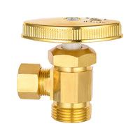1/2" Nominal (5/8" OD) Comprx 3/8" OD Compr. Angle Stop Valve, Multi Turn, Brushed Brass (Lead Free)