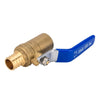 10 Pcs 3/4" PEX Crimp x 3/4" Sweat Ball Valve, Blue (Lead Free)