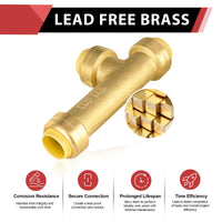 1/2" Push Fit Slip Tee